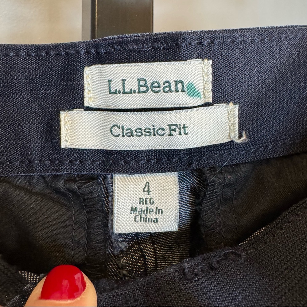 L.L.Bean Classic Fit High Rise Straight Leg Dark Wash Denim Pants 4 - Picture 6 of 12
